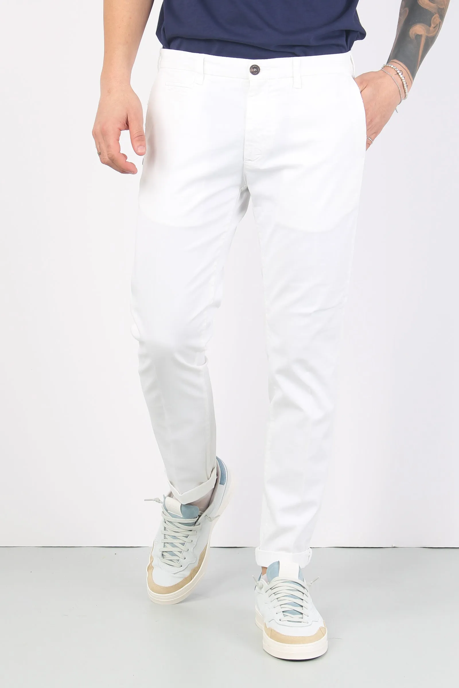 Pantalone Chino Slim Fit Bianco Ottico