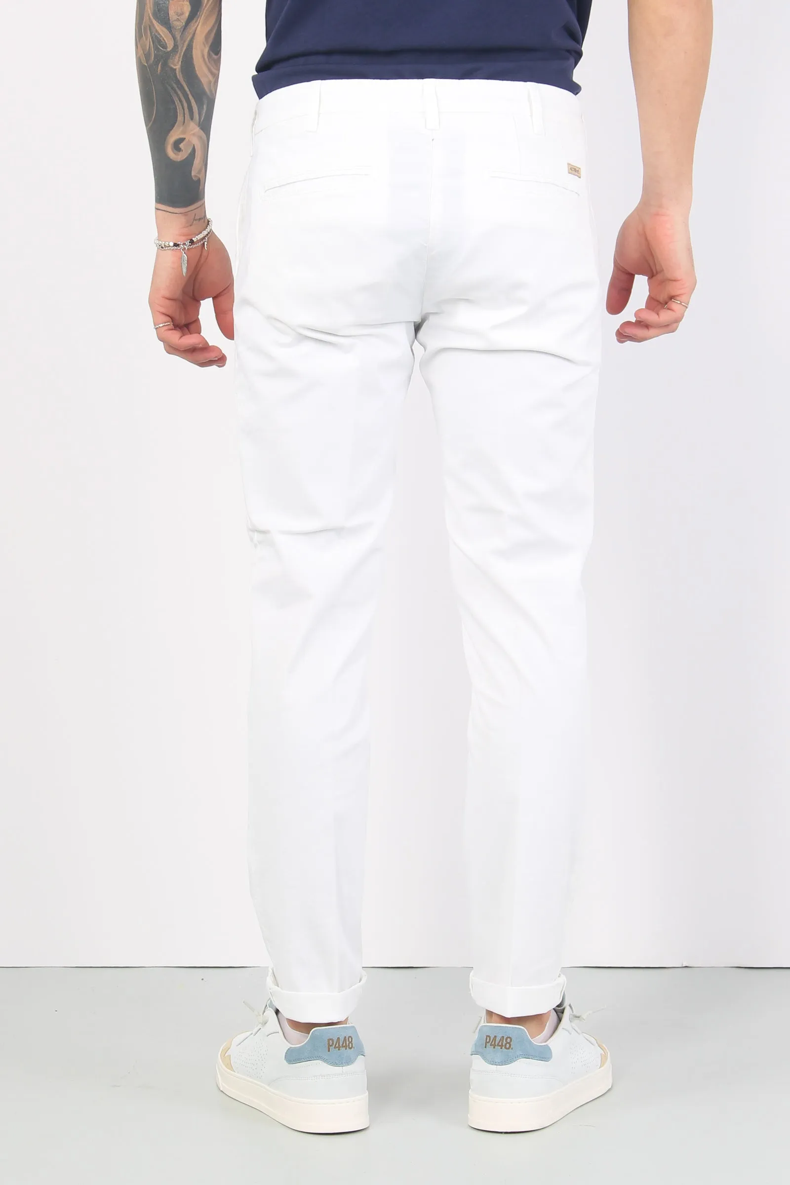 Pantalone Chino Slim Fit Bianco Ottico