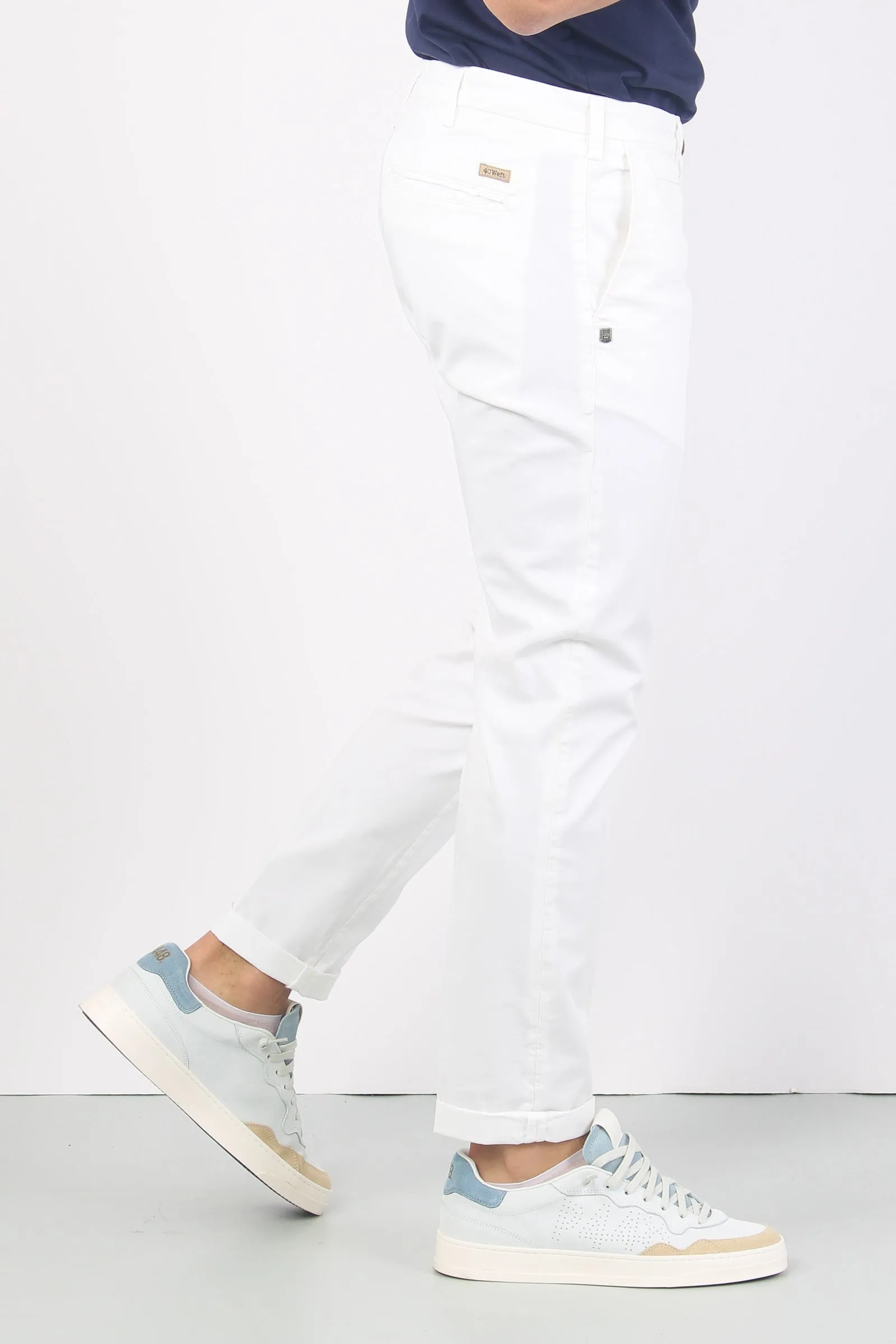 Pantalone Chino Slim Fit Bianco Ottico