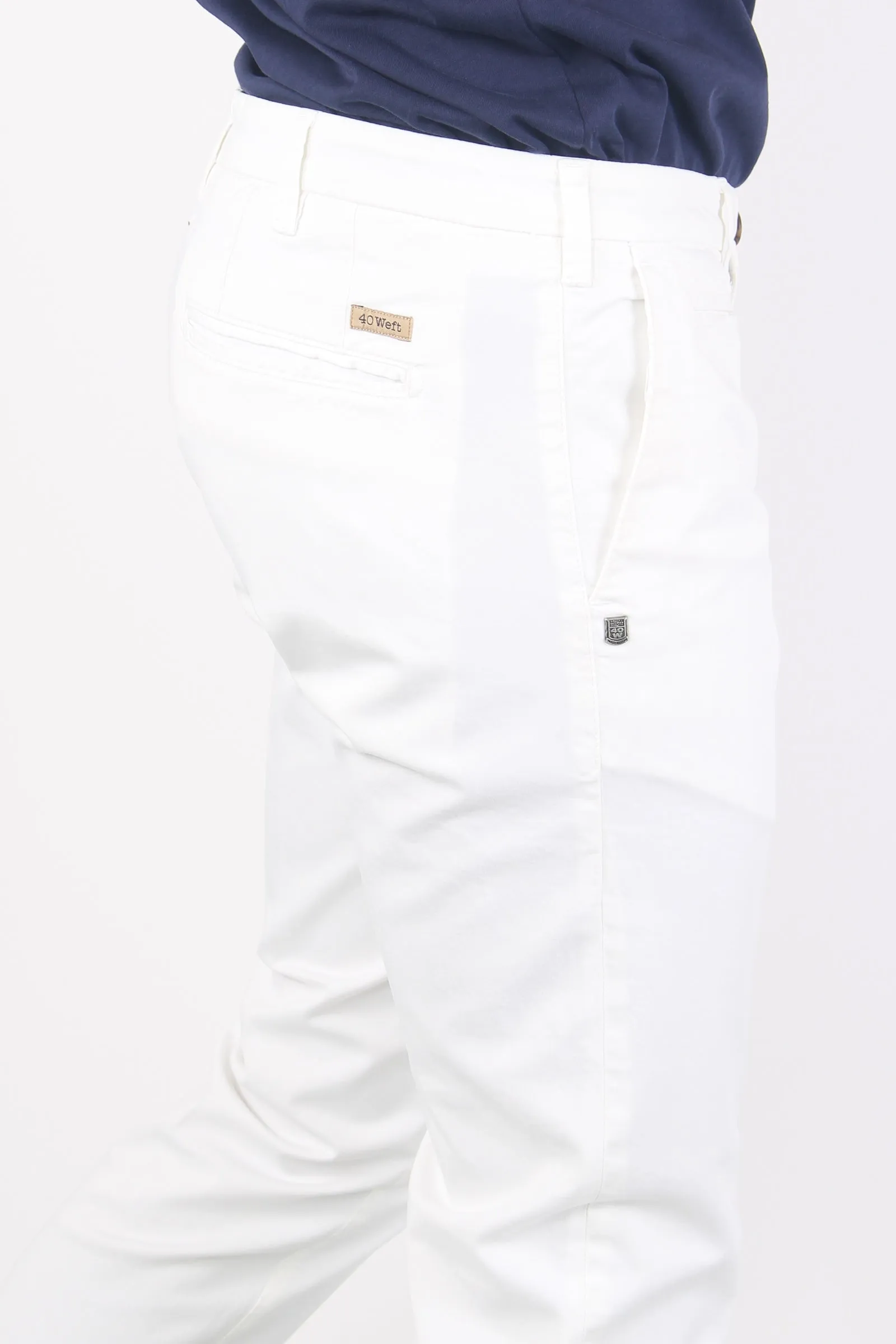 Pantalone Chino Slim Fit Bianco Ottico