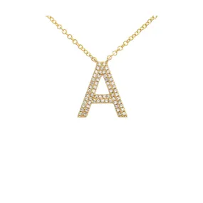 Pave Initial 'A' Necklace