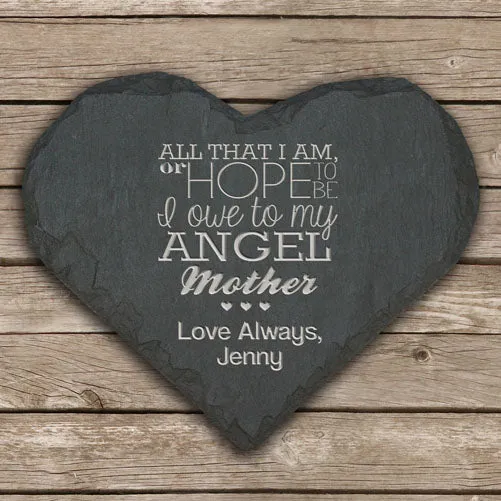 Personalised My Mother is an Angel Slate Heart Keepsake