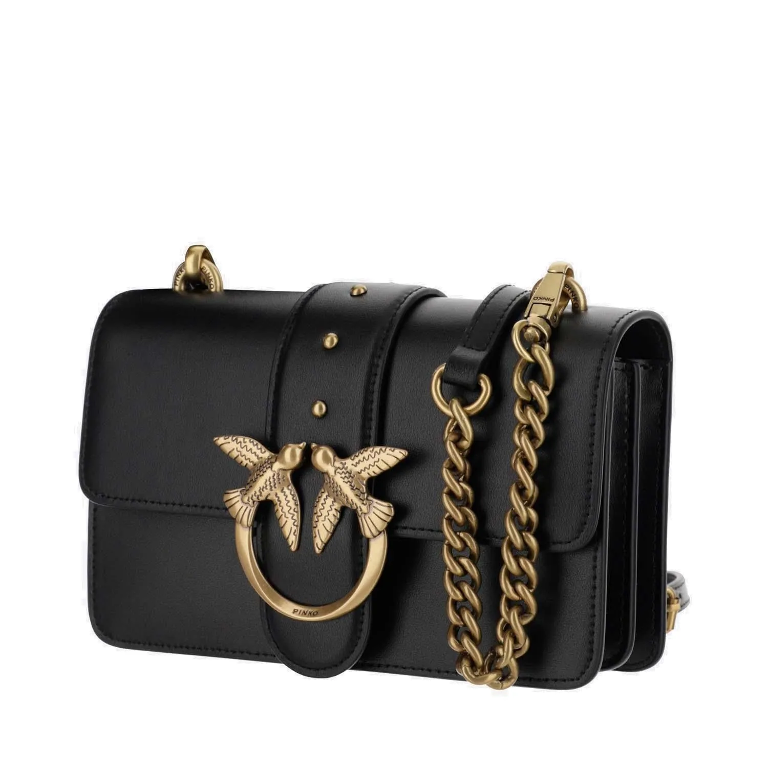 Pinko Love Icon Logo Buckled Mini Shoulder Bag