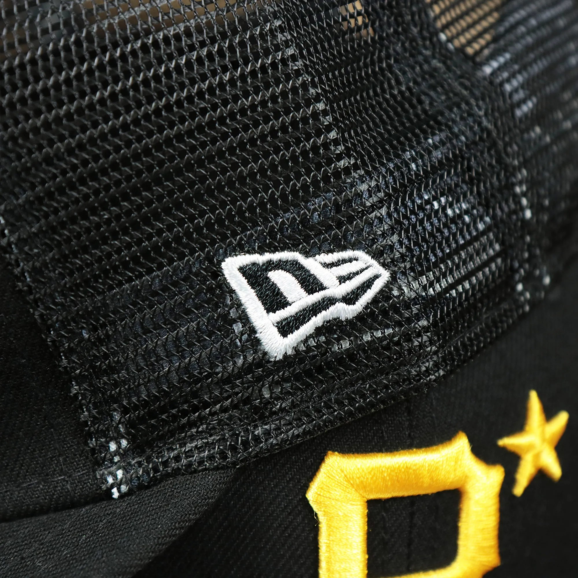 Pittsburgh Pirates Metallic All Star Game MLB 2022 Side Patch 9Fifty Mesh Snapback | ASG 2022 Black Trucker Hat