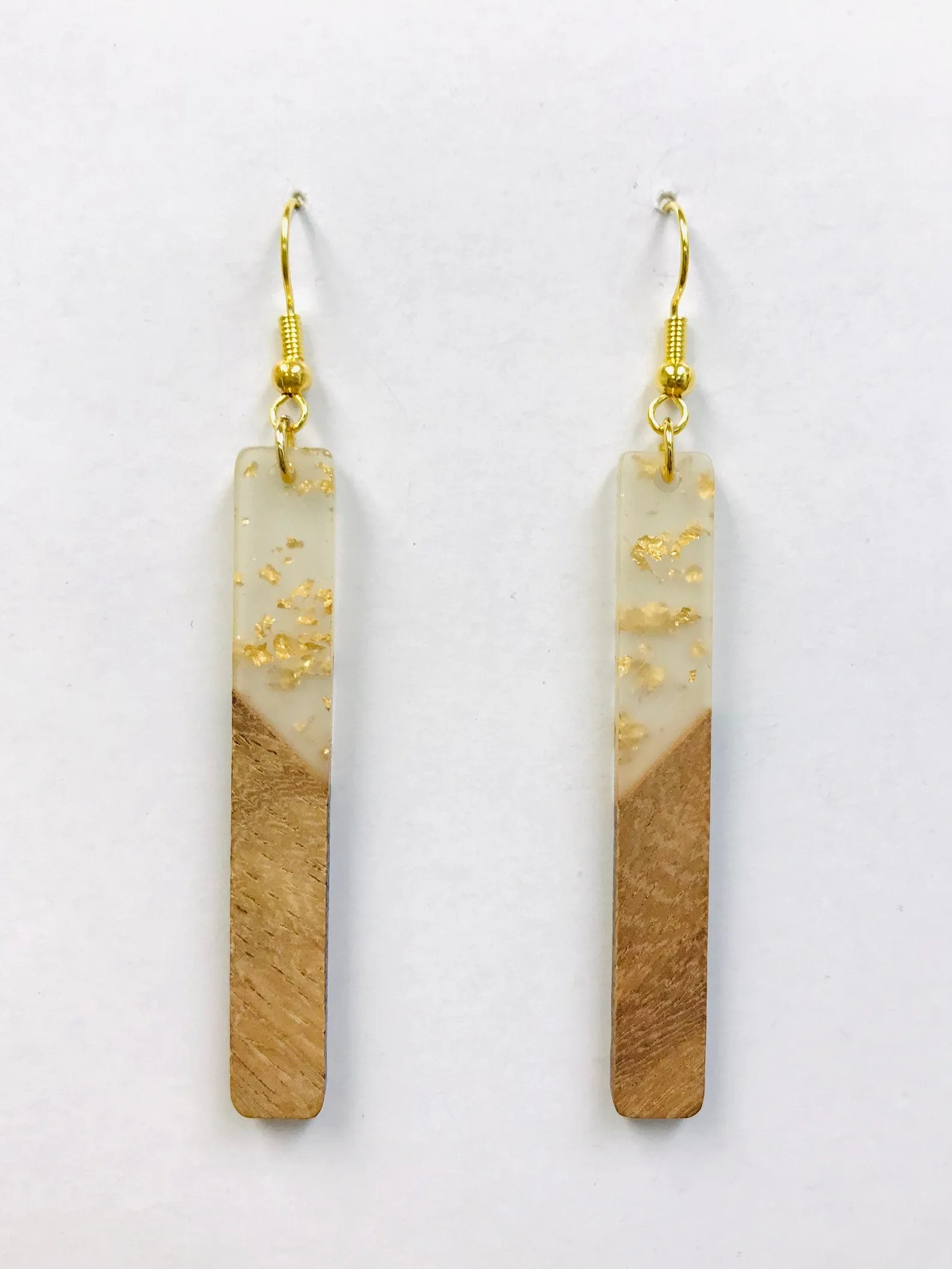 Resin Wood Long Bar Earrings Wholesale