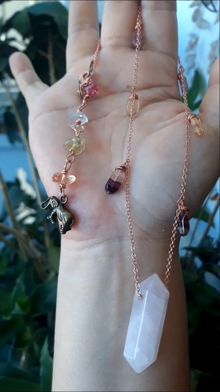 Rose Quartz Fluorite Necklace