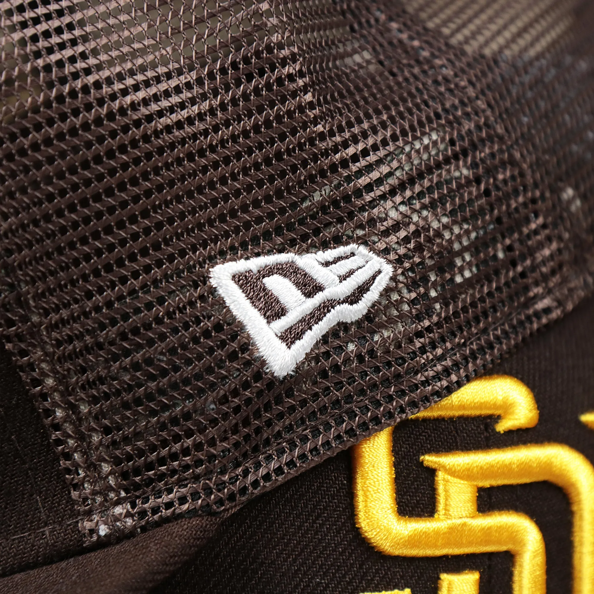 San Diego Padres Metallic All Star Game MLB 2022 Side Patch 9Fifty Mesh Snapback | ASG 2022 Brown Trucker Hat