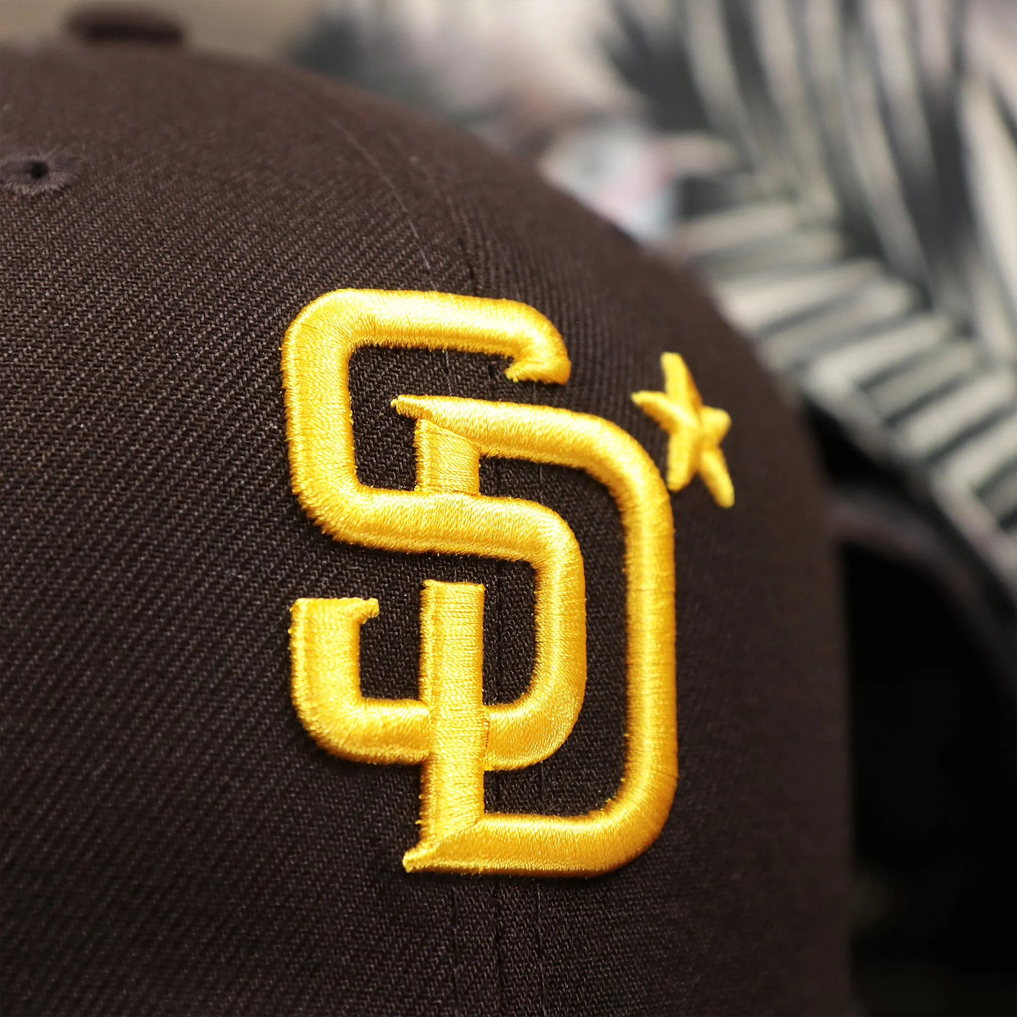 San Diego Padres Metallic All Star Game MLB 2022 Side Patch 9Fifty Mesh Snapback | ASG 2022 Brown Trucker Hat