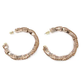 Sequin Hoop Earrings Rose Gold T