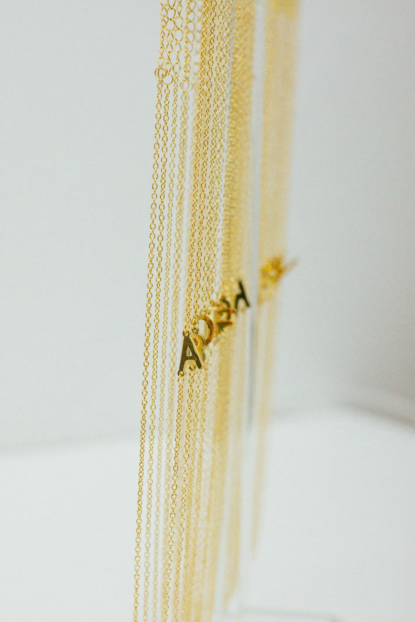 Sideway Initial Gold Necklace