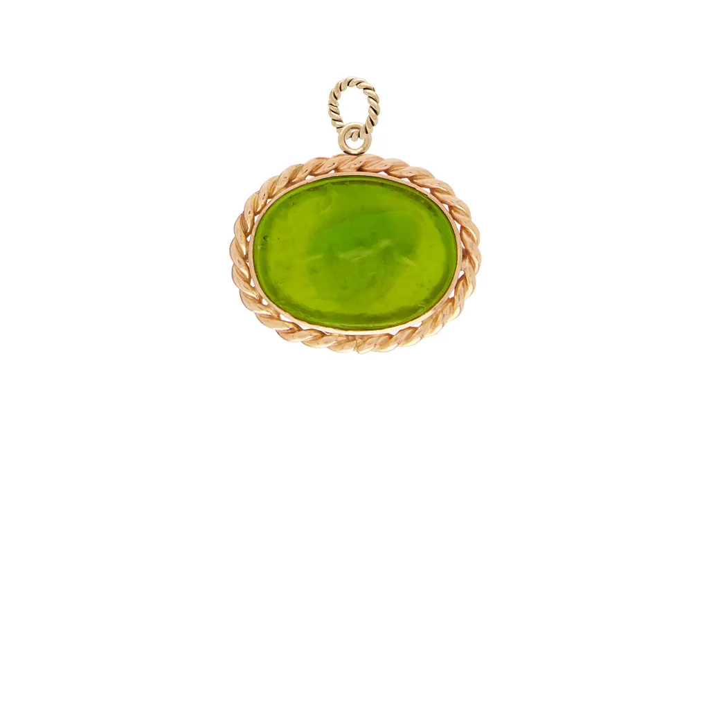 Signature Deer Peridot Italian Glass Charm