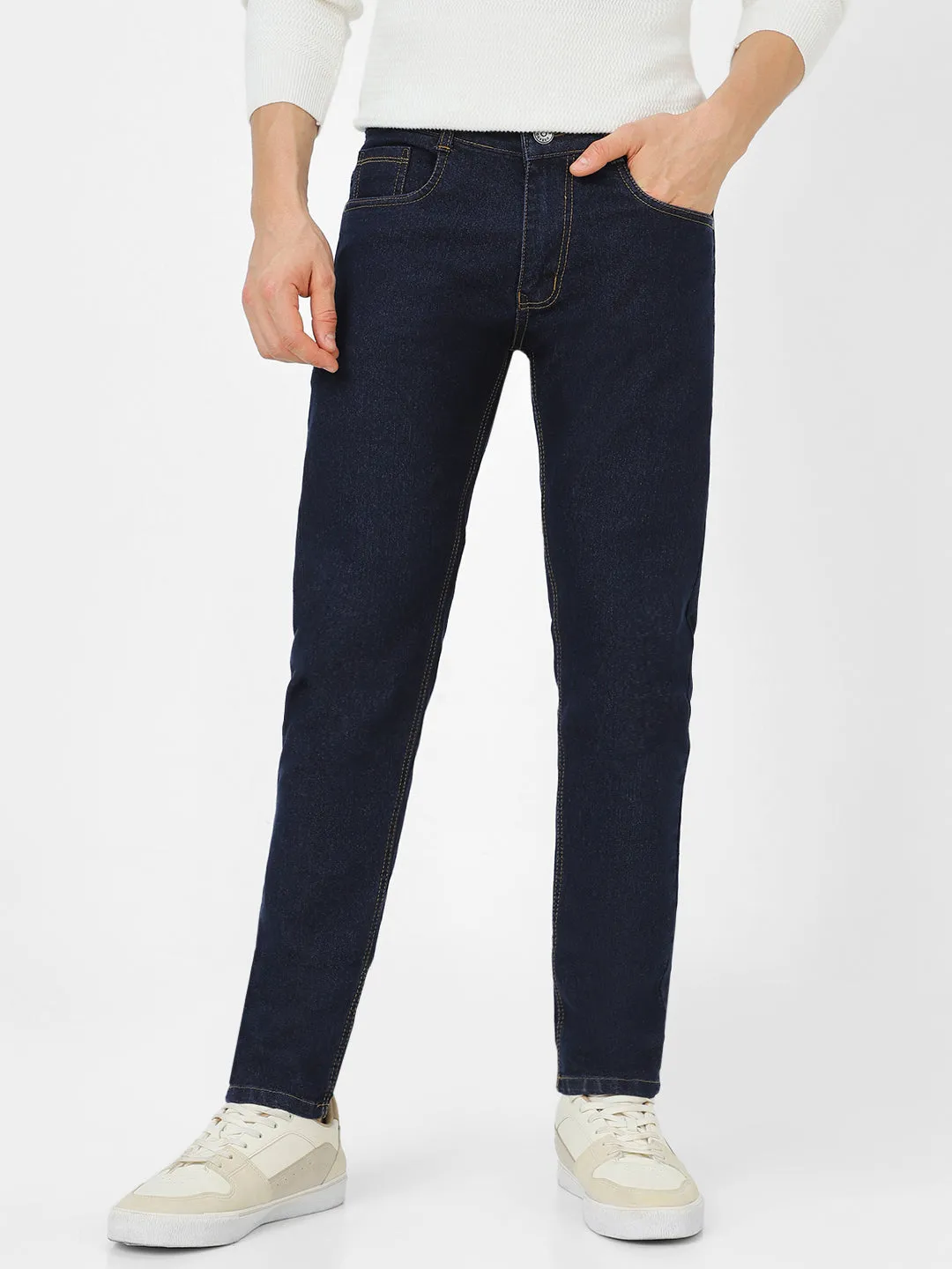 Slim Fit Men Dark Blue Jeans