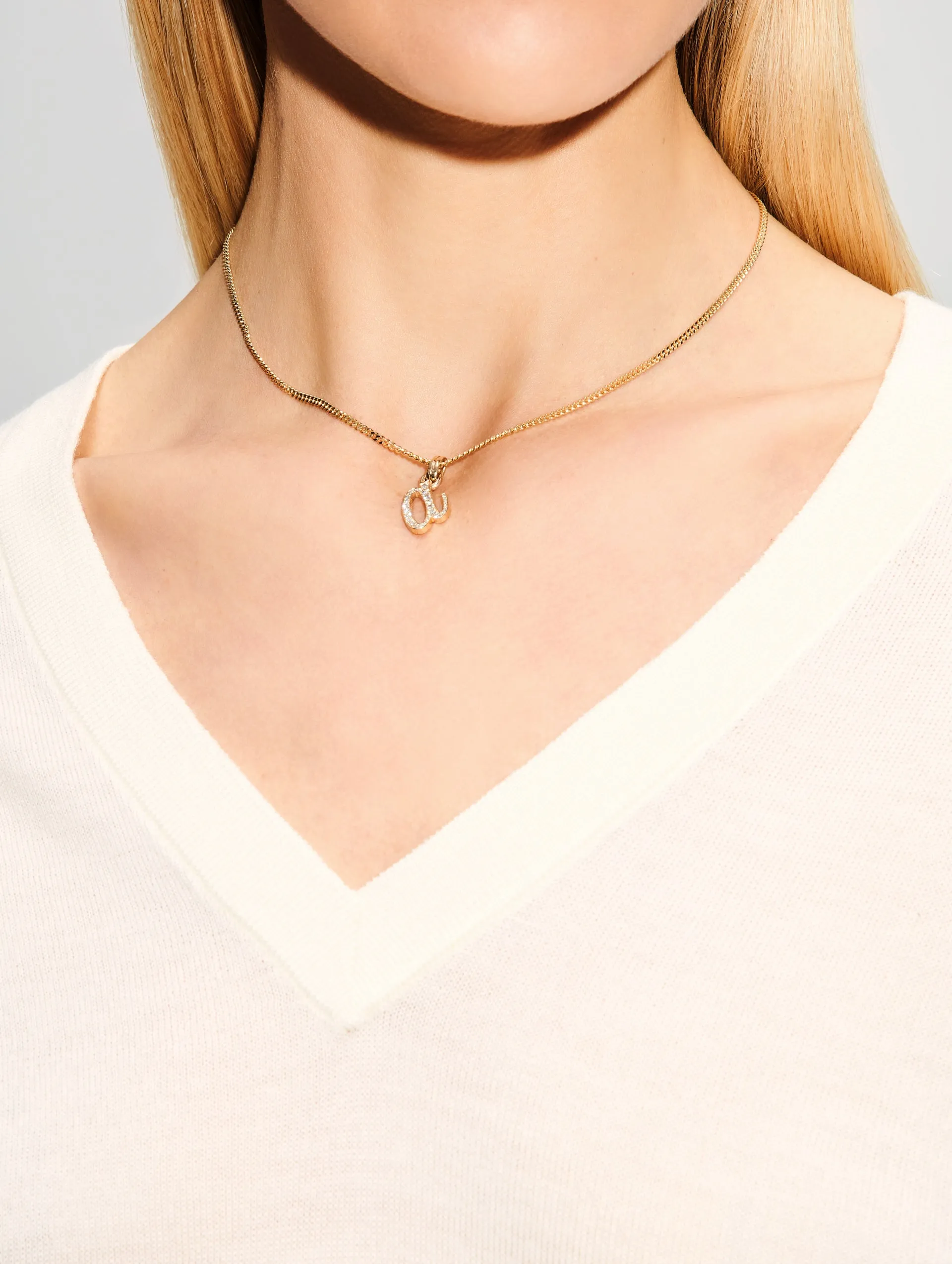 Small Single Initial La Firma Necklace