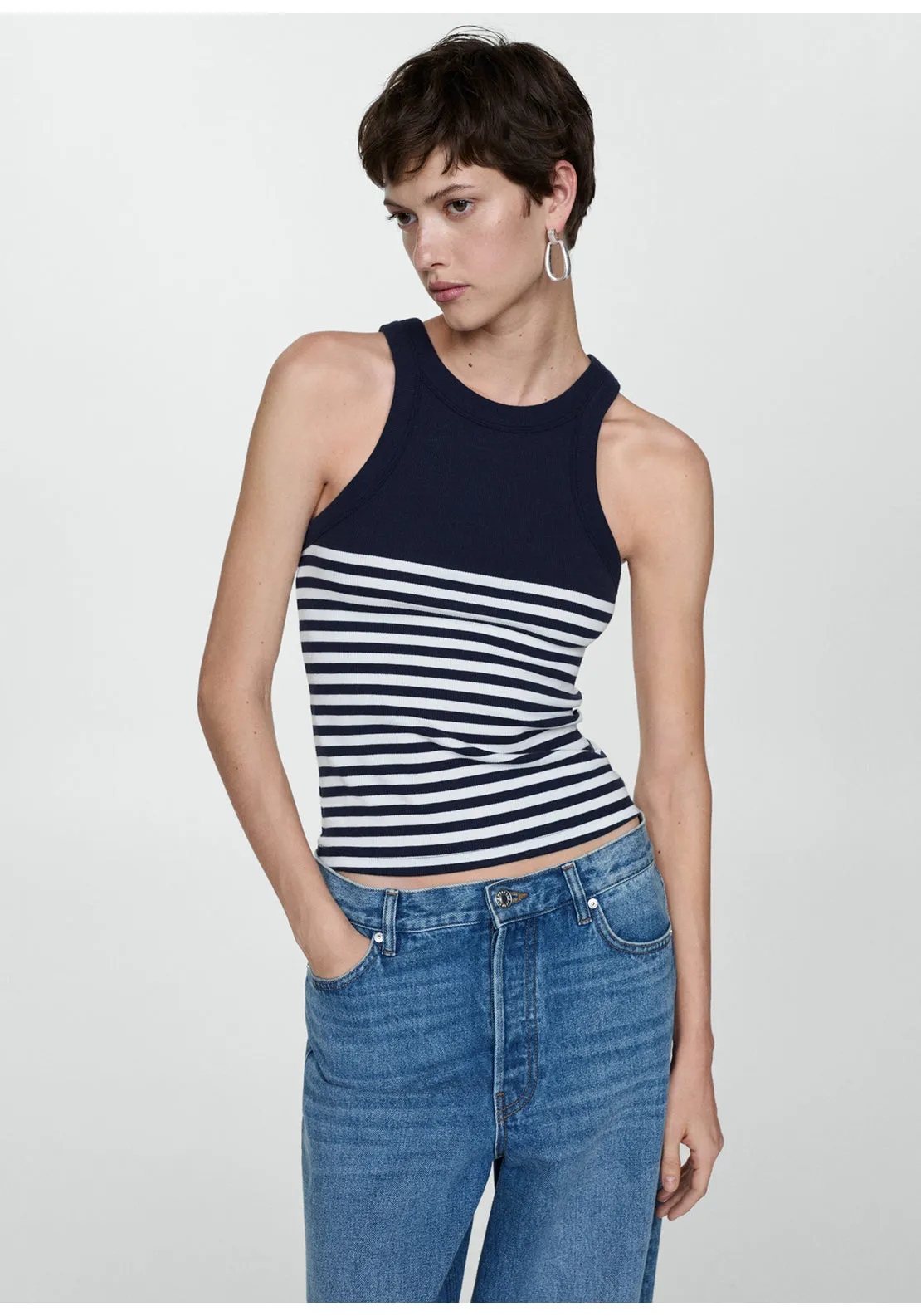 Stripe-print top