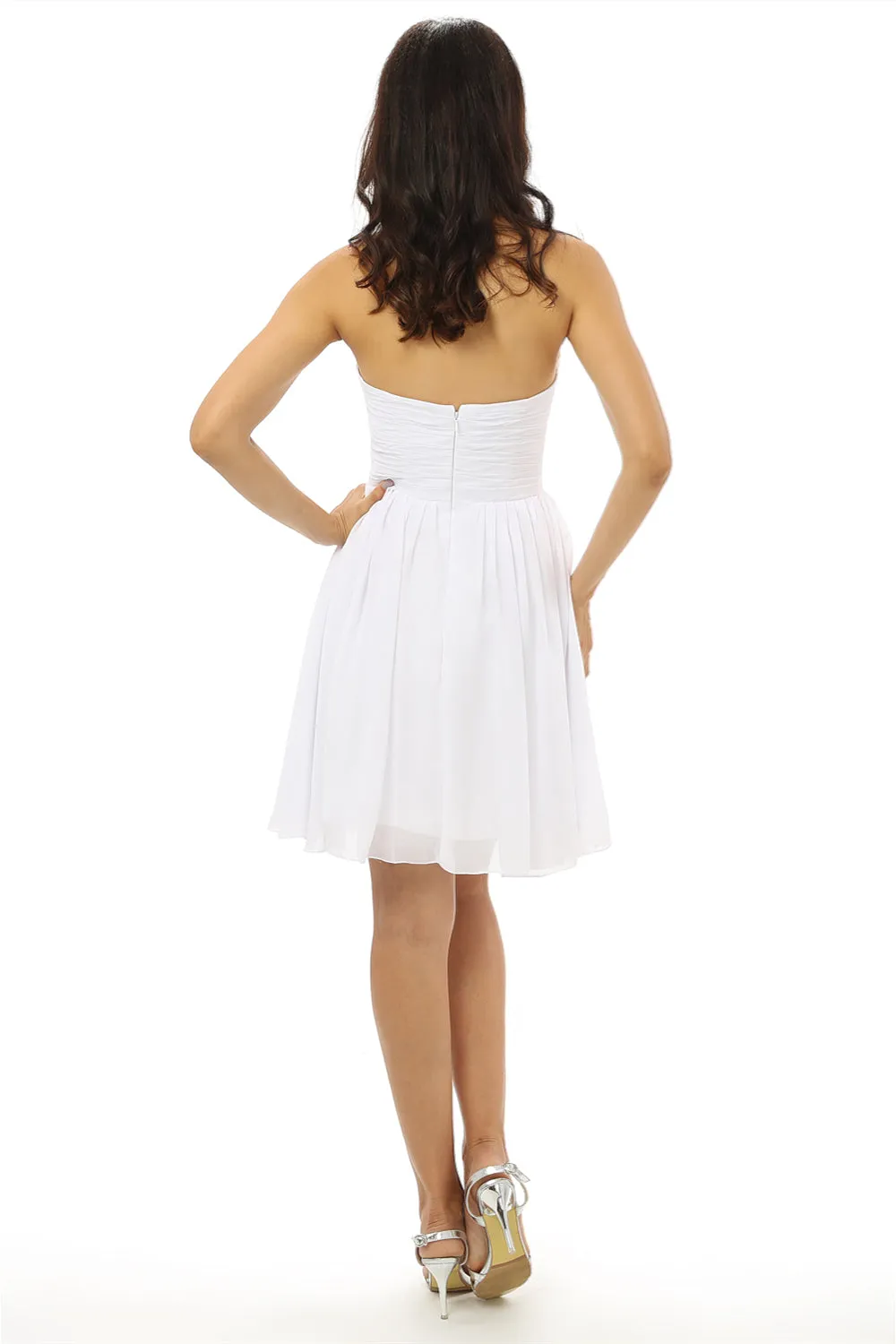 Sweetheart Neck Chiffon Knee Length Homecoming Dresses