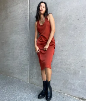 THE ILKA DRESS- RUST