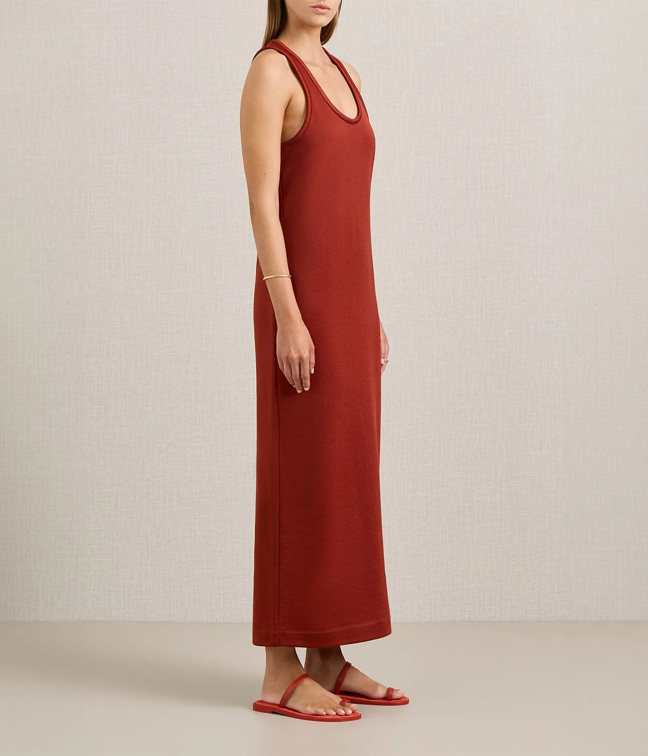 THE ILKA DRESS- RUST