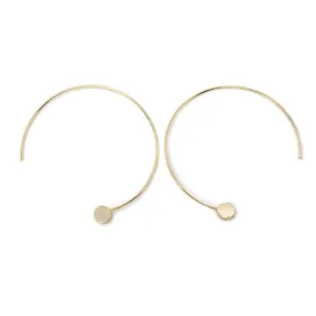 Thin C Hoop with Disc Gold Plated