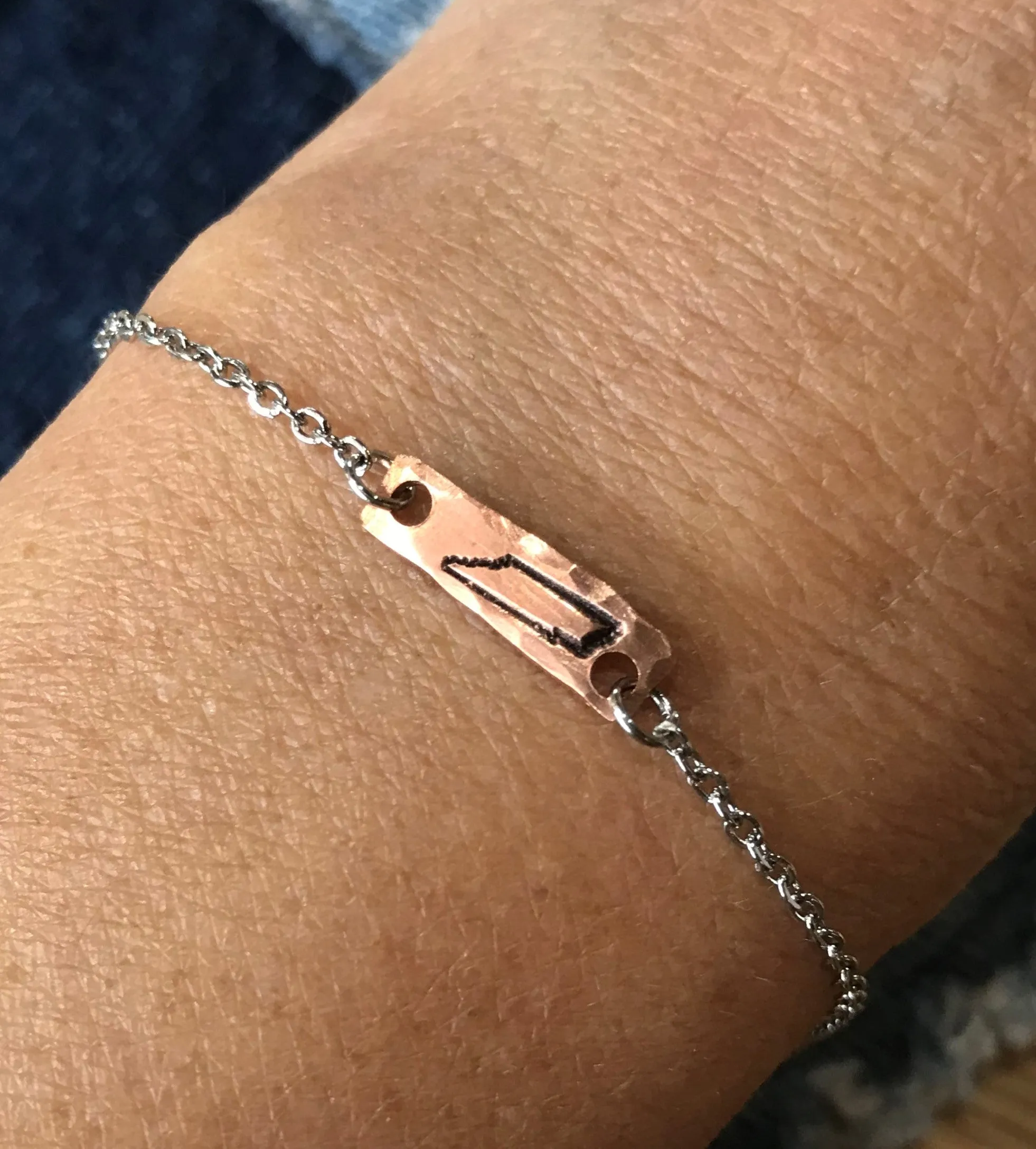 Tiny Tennessee Map Bracelet