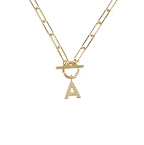 Toggle Initial Necklace