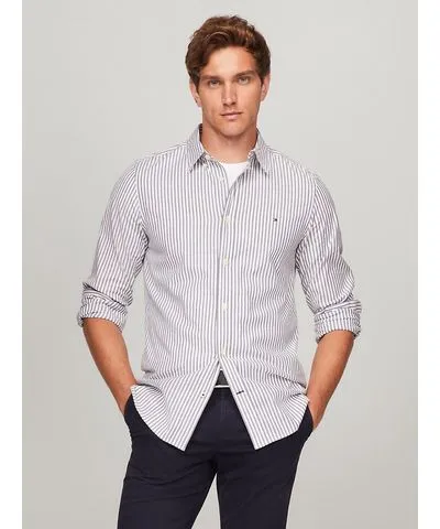 Tommy Hilfiger Men's Slim Fit Stripe Stretch Poplin Shirt