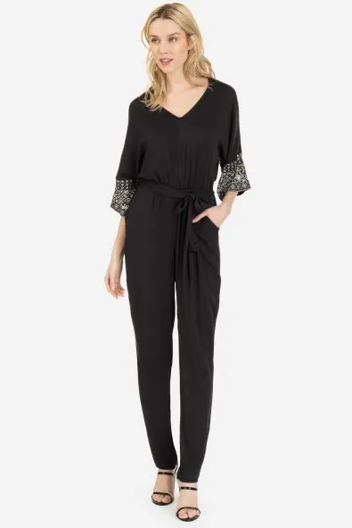 Tribal Sleeve Detail Jumpsuit