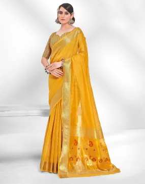 Turmeric Yellow Cotton Saree