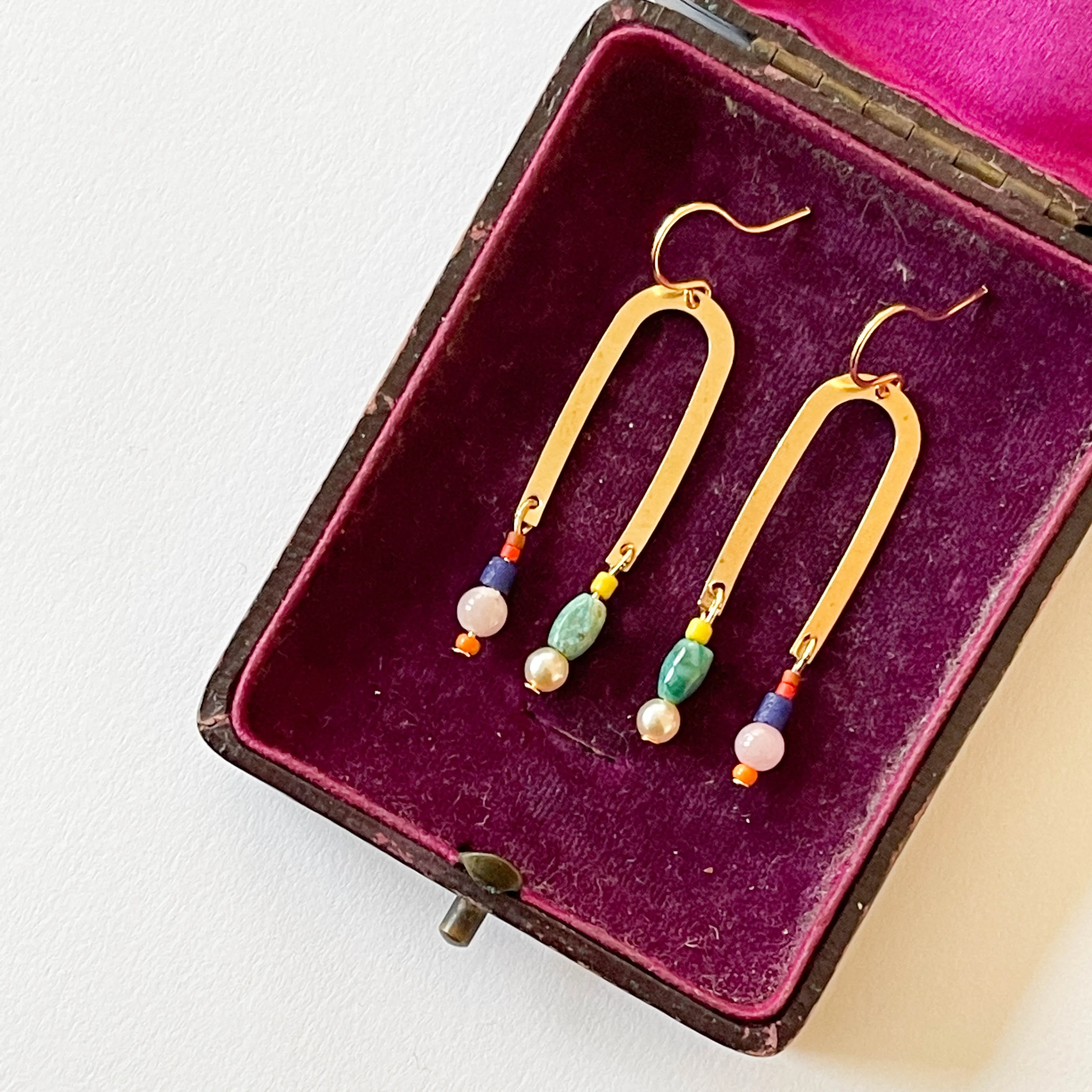 Turquoise Arch Earrings