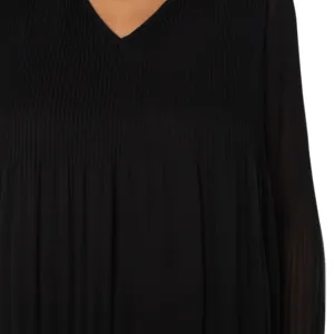 V-Neck LS Pleat Top