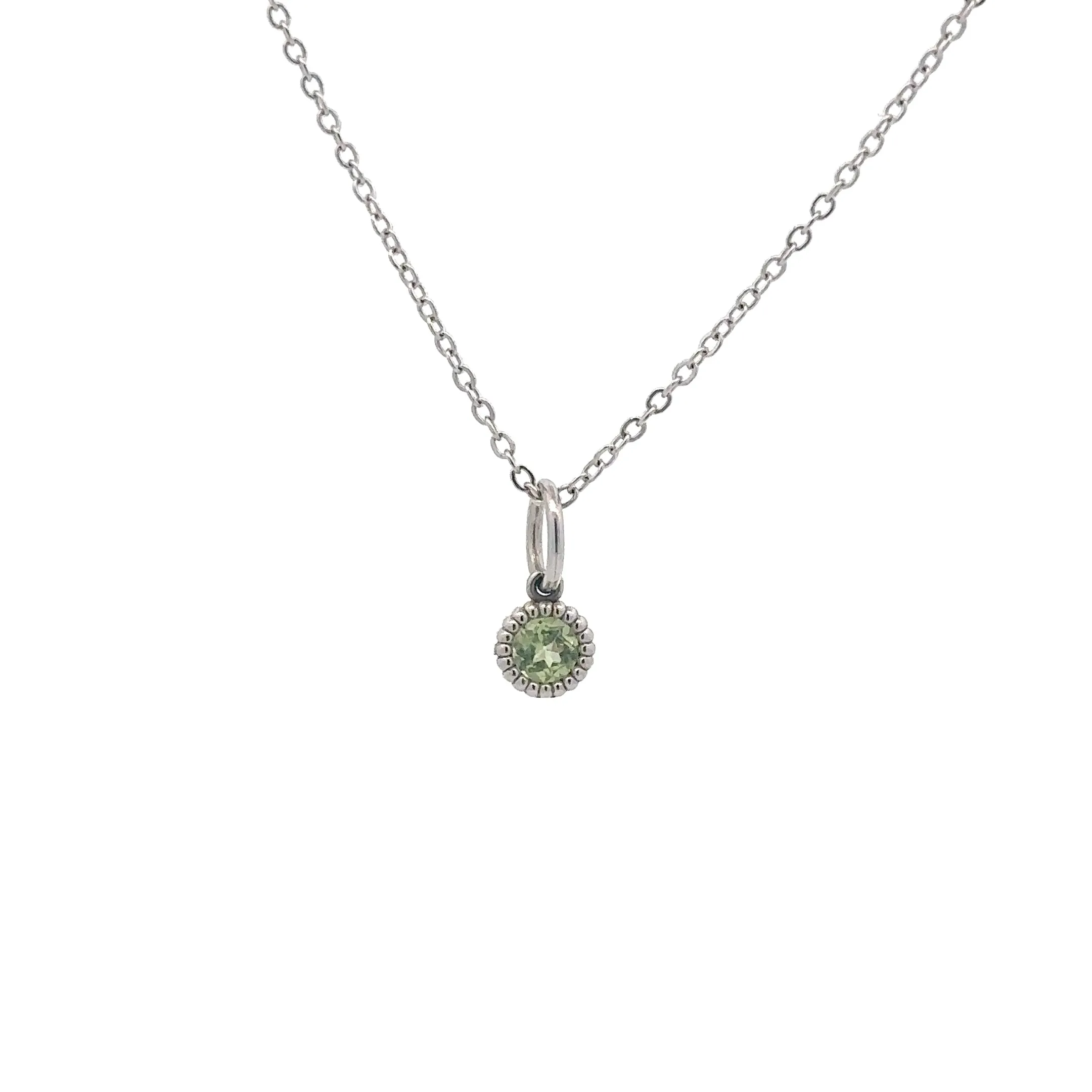 WD136 Peridot August Birthstone - 14kt Peridot Pebble Charm