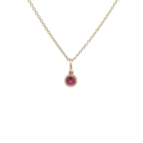 Wd136 Ruby July Birthday -  14kt Ruby pebble Charm