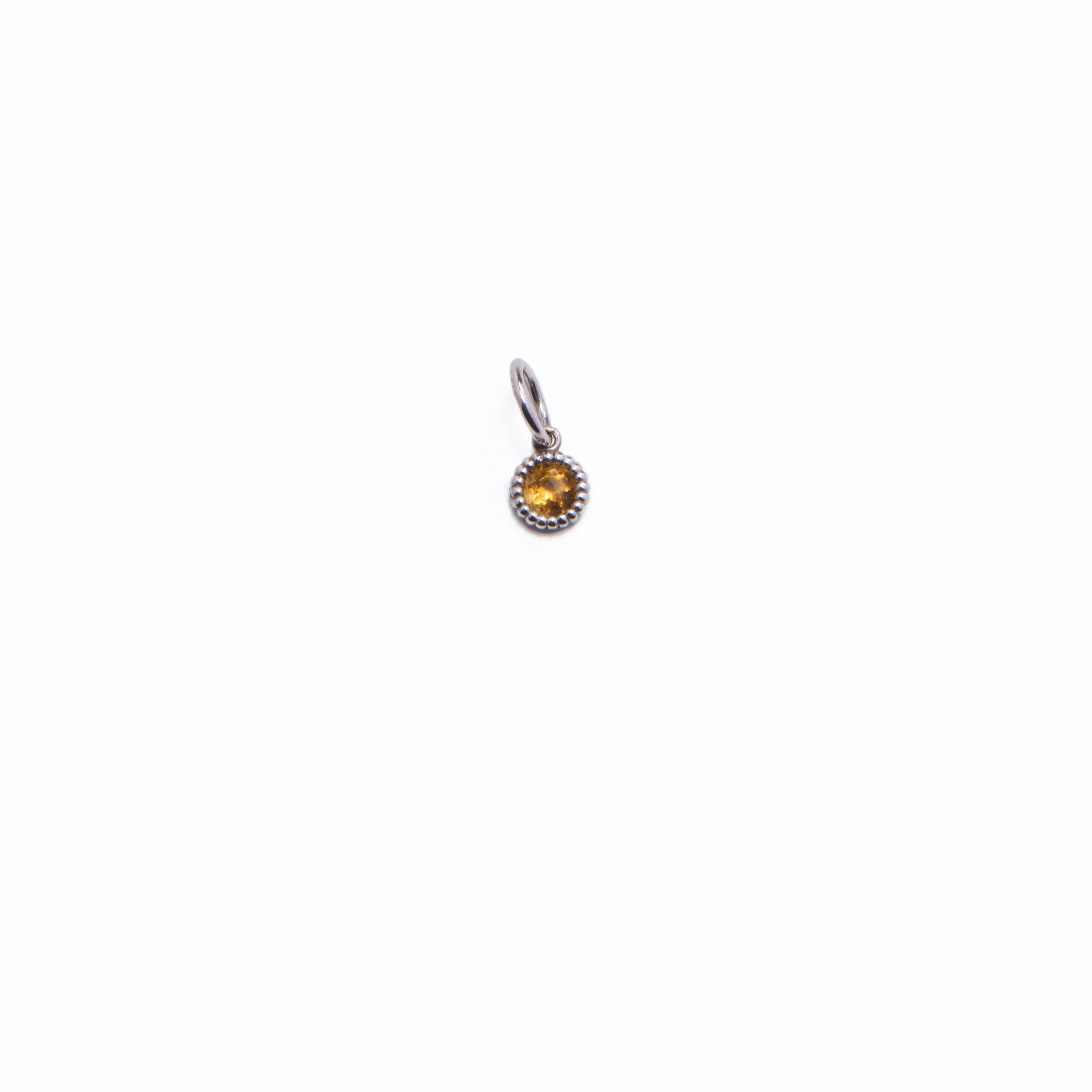 WD136 Yellow Topaz November Birthstone - 14kt Yellow Topaz pebble charm