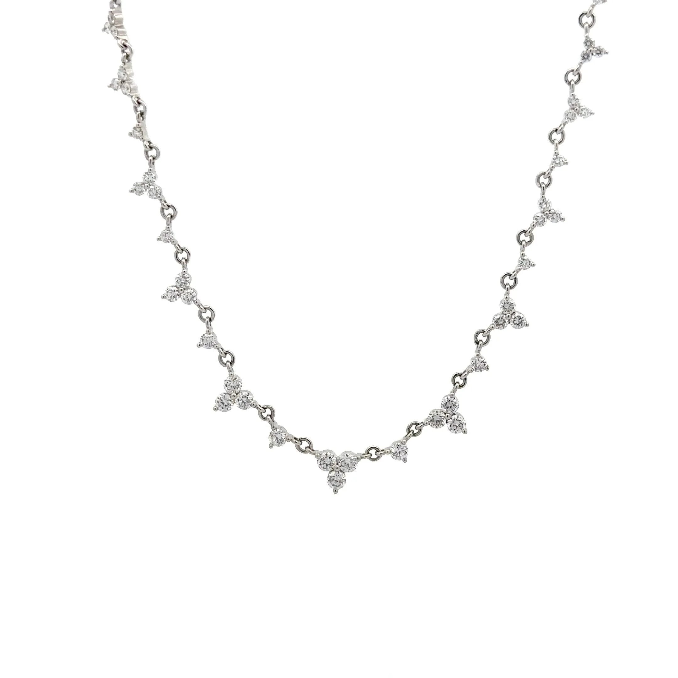 WD797 14kt slim collar diamond necklace