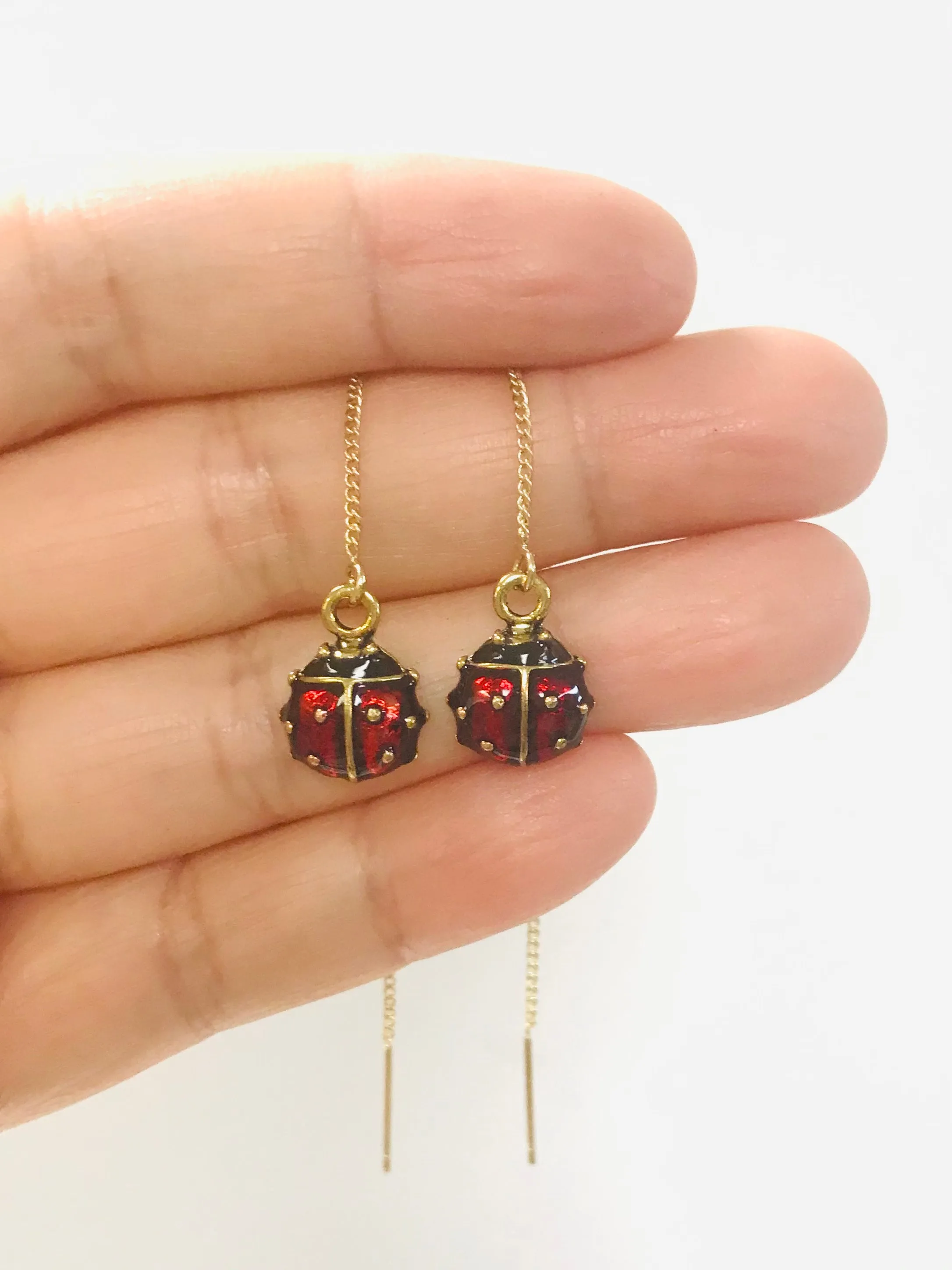 Wholesale Ladybug Threaders Earrings