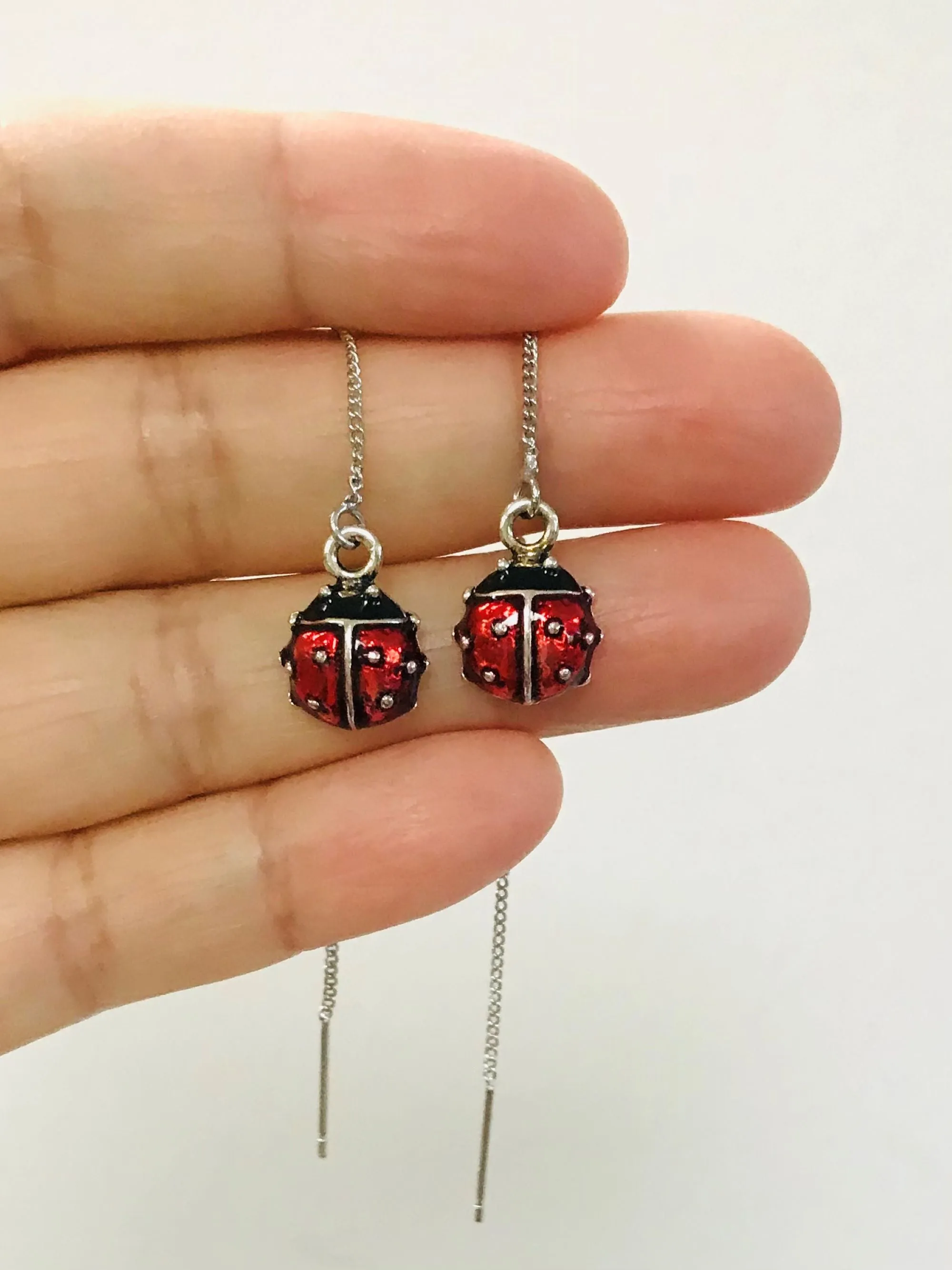 Wholesale Ladybug Threaders Earrings