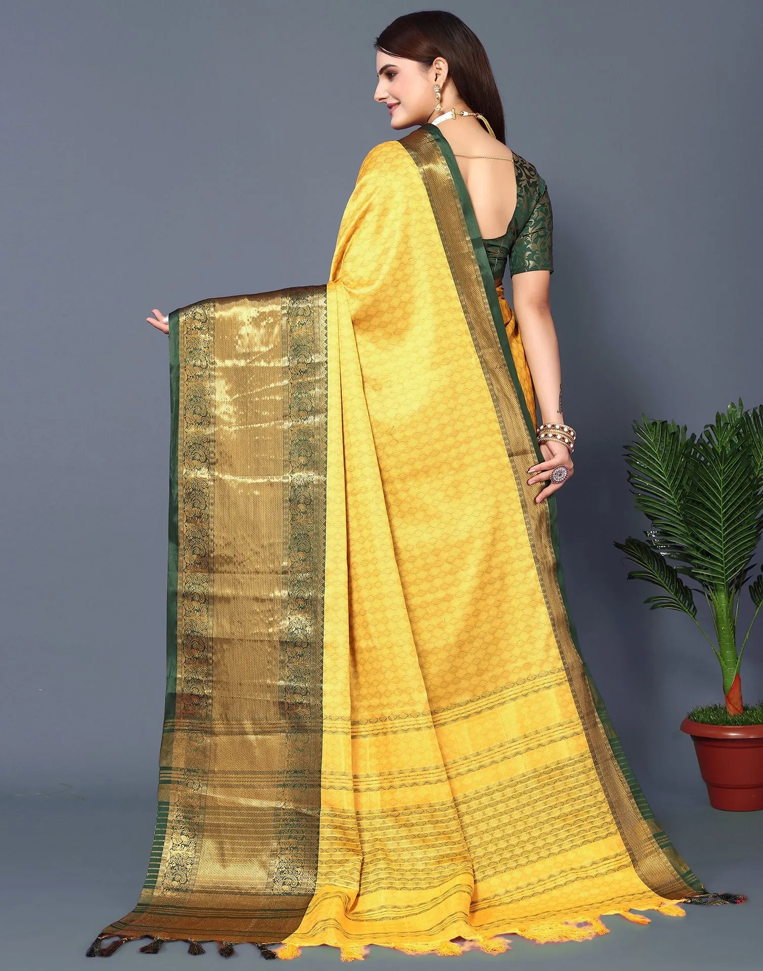 Yellow Cotton Saree